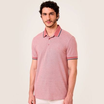 Camisa Polo Dudalina Jacquard Texture Ve25 Rosa Masculino - Marca Dudalina