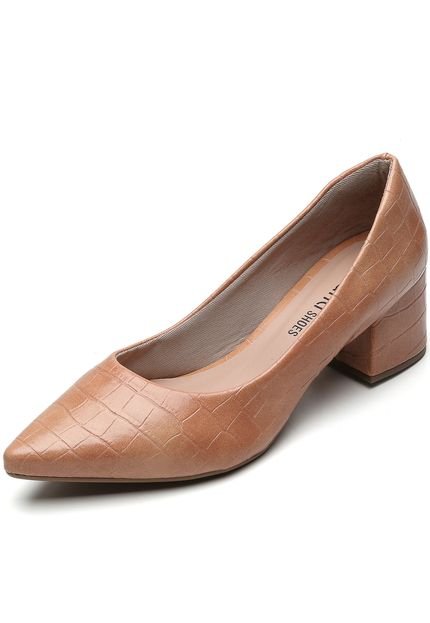 Scarpin DAFITI SHOES Croco Bege - Marca DAFITI SHOES