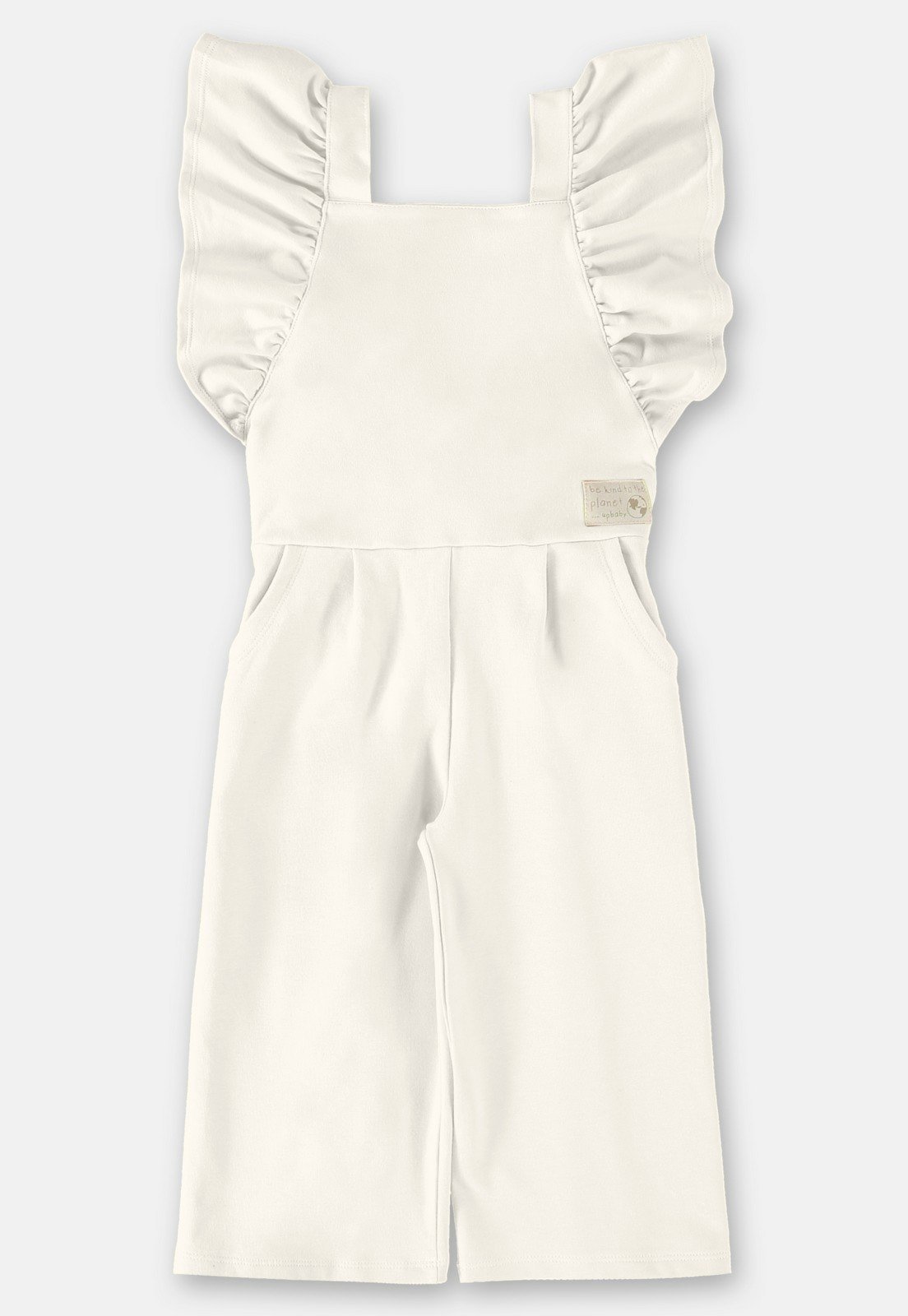 Macacão Nature Sustentável Menina Up Baby Off White - Marca Up Baby