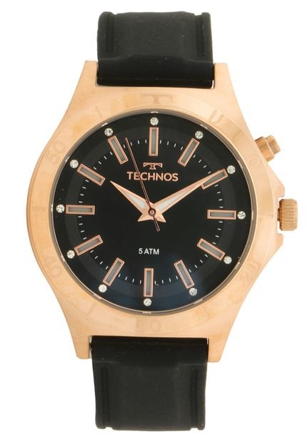 Relógio Technos Y121E3AB/8P Preto/Rosê - Marca Technos 
