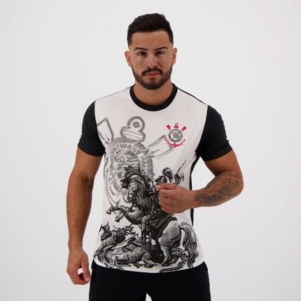 Camisa Corinthians São Jorge Branca e Preta - Marca SPR