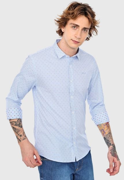 Camisa Colcci Reta Padronagem Azul - Marca Colcci