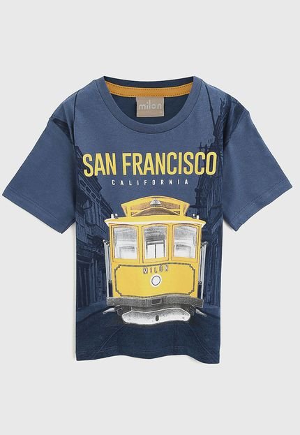 Camiseta Milon Infantil San Francisco Azul-Marinho/Amarelo - Marca Milon
