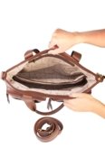 Bolsa para notebook de couro croco Jaque - Whisky - Marca Andrea Vinci