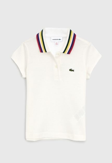 Camisa Polo Lacoste Kids Infantil Logo Off-White - Marca Lacoste Kids