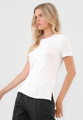 Blusa Calvin Klein Recorte Central Off-White