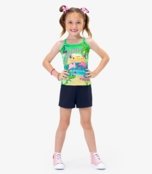 Conjunto Infantil Blusa De Alça E Shorts Rovi Kids Verde - Marca Rovitex Kids