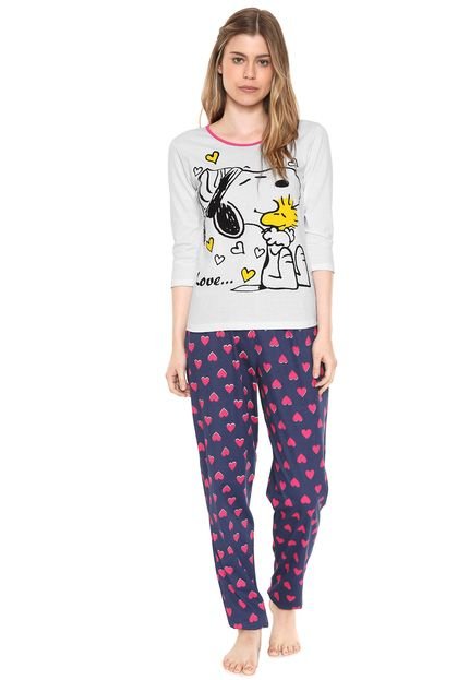 Pijama Snoopy Estampado Branco - Marca Snoopy