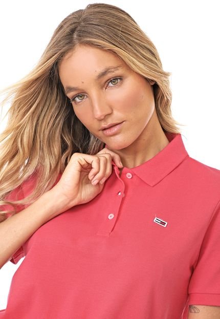 Camisa Polo Tommy Jeans Classic Rosa - Marca Tommy Jeans