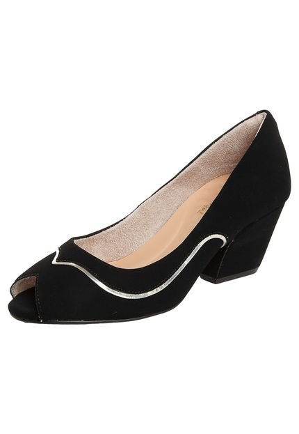 Peep Toe Malu Super Comfort Preto - Marca Malu Super Comfort