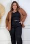 Blazer Feminino Plus Size Alfaiataria Com Forro G Gg  Telha - Marca Ana Maya Curves