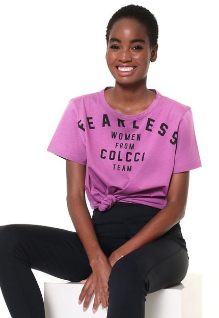 Camiseta Colcci Fitness Lettering Roxa - Marca Colcci Fitness