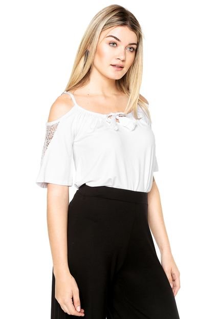 Blusa Ciganinha Malwee Recorte Branca - Marca Malwee