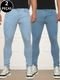 Kit 02 Calças Jeans Skinny Masculina Azul Claro e Médio - Marca CKF Wear