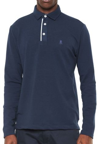 Camisa Polo Polo Wear Reta Logo Azul-marinho