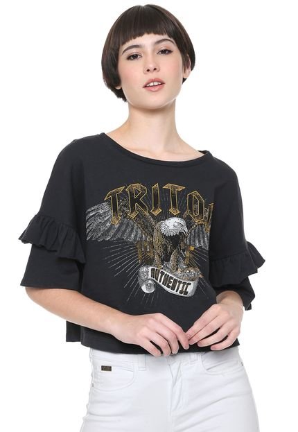Camiseta Triton Estampada Preta - Marca Triton