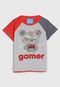 Camiseta Kamylus Infantil Gamer Vermelha/Cinza - Marca Kamylus