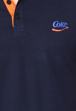 Camisa Polo Coca-Cola Clothing Australia Bordada Azul