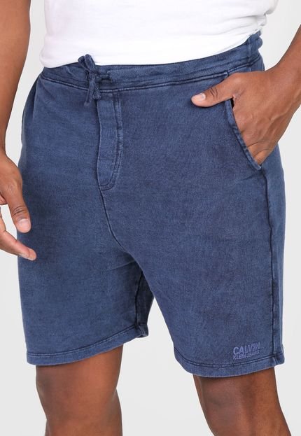 Bermuda Calvin Klein Jeans Reta Amarração Azul-Marinho - Marca Calvin Klein Jeans