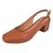 Sapato Scarpin Aberto Donatella Shoes Bico Quadrado Salto Confort Fivela Caramelo - Marca Monte Shoes