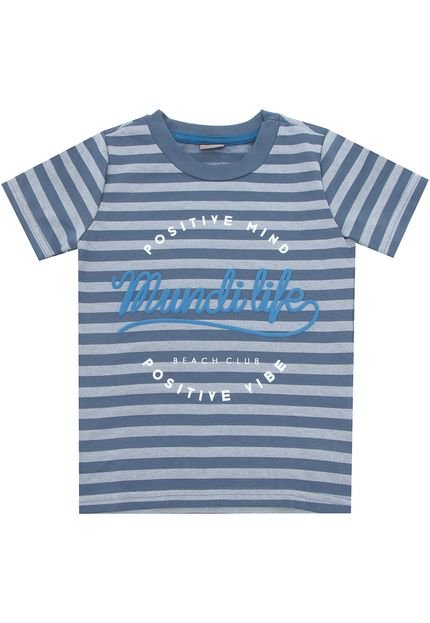 Camiseta Mundi Menino Listrada Azul-Marinho - Marca Brandili Mundi