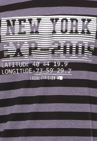 Camiseta Local New York Listras Azul/Prata