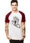 Camiseta Santa Cruz Raglan Outline Hand Branco - Marca Santa Cruz