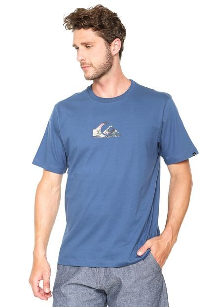 Camiseta Quiksilver Logo Vice Palms Azul - Marca Quiksilver