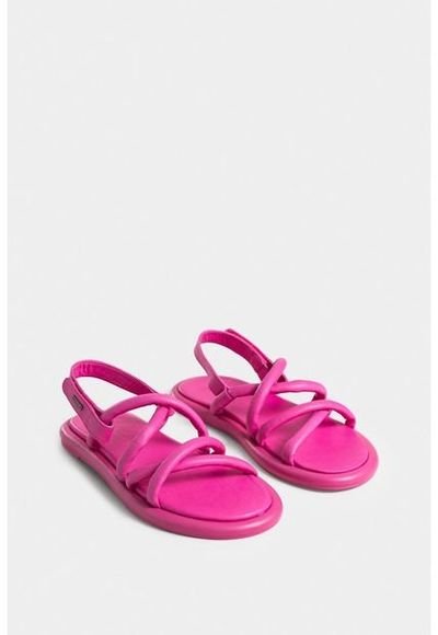 Sandalias Planas Luanda De Cuero Para Mujer Vira Forrada Compra