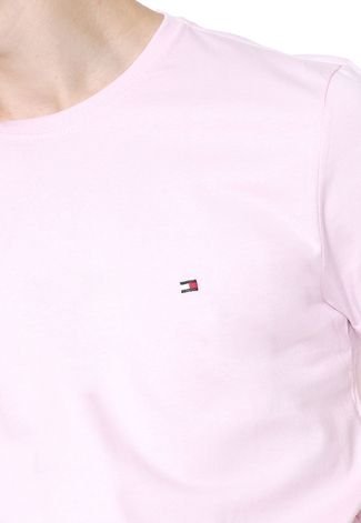 Camiseta Tommy Hilfiger Logo Rosa - Compre Agora