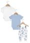 Kit Body 3pçs Mini Baby Menina Azul - Marca Mini Baby