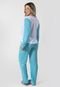 Pijama Longo 4 Estações Feminino Adulto Longo Variado Azul - Marca 4 Estações