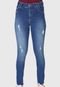 Calça Jeans Sawary Skinny Puídos Levanta Bumbum Azul - Marca Sawary