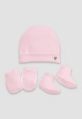 Kit Touca Luva Rosa Menina Anjos Baby U Rosa - Marca Anjos Baby