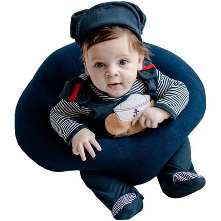 Assento e Almofada de Apoio para Bebê Puff Sônia Enxovais Marinho - Marca Sônia Enxovais