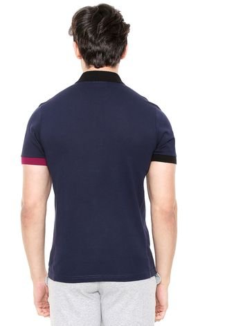 Camisa Polo Lacoste Zíper Azul-marinho/Preta/Vinho