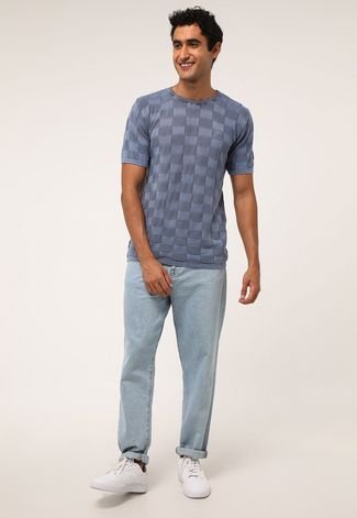 Camiseta Tricot Algodão Tricoport 3D Azul
