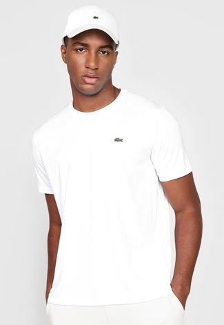 Camiseta Lacoste Logo Bordado Branca