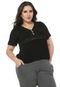 Blusa Fiya Lady Plus Renda Preta - Marca Fiya Lady Plus