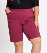 Bermuda Plus Size Em Bengaline Secret Glam Rosa - Marca Secret Glam