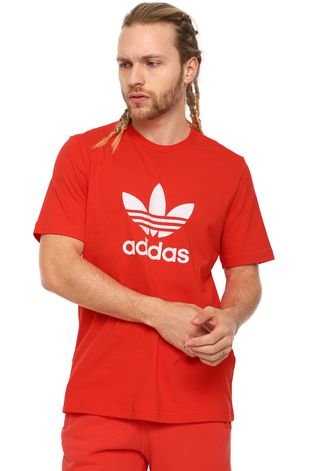 Camiseta adidas Originals Trefoil Vermelha