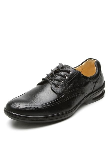 Sapato Social Couro Pegada Cadarço Preto - Marca Pegada