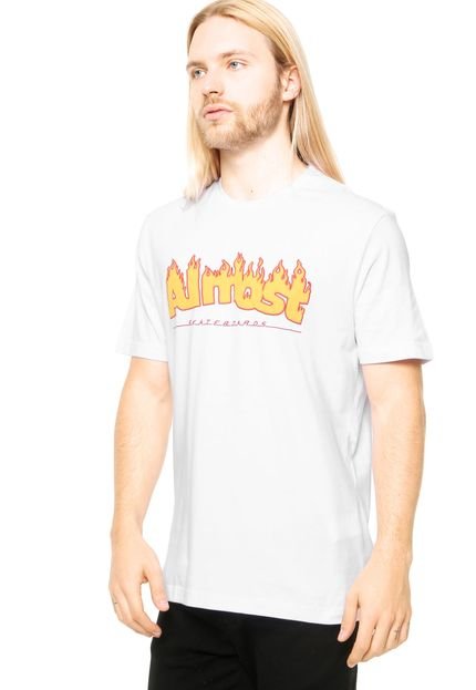 Camiseta Manga Curta Almost Flaming Branca - Marca Almost