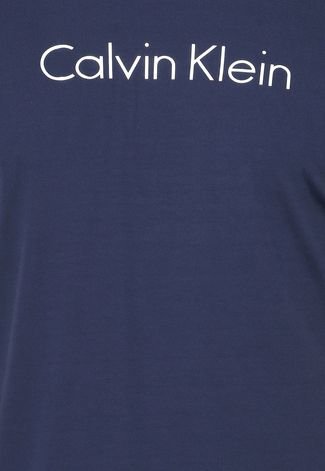 Camiseta Manga Curta Calvin Klein Logo Azul-Marinho