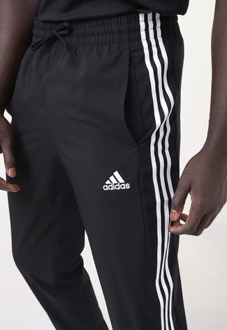 Calça adidas Sportswear Jogger Aeroready Essentials Tapered Cuff Woven 3-Stripes Preta