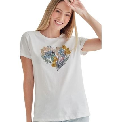 Camiseta Feminina Coracao Jardim Reversa Branco - Marca Reversa