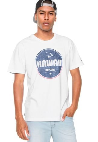 Camiseta Rip Curl Hawaii Patch Classics Branca