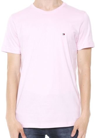 Camiseta Tommy Hilfiger Logo Rosa - Compre Agora