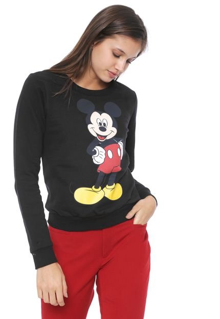 Moletom Flanelado Fechado Cativa Disney Mickey Preto - Marca Cativa Disney