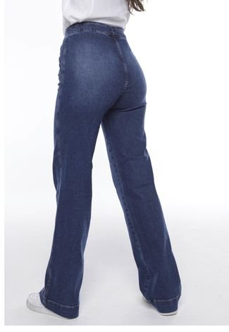 Calça Jeans Feminina Reta Confy Escura Sob Azul
